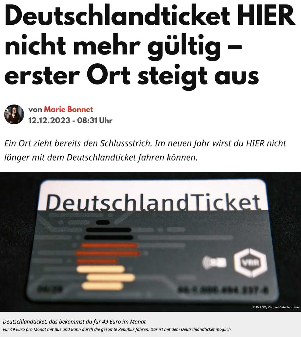 Deutschlandticket gilt ab 2024 nicht mehr in Stendaler Bussen Dr